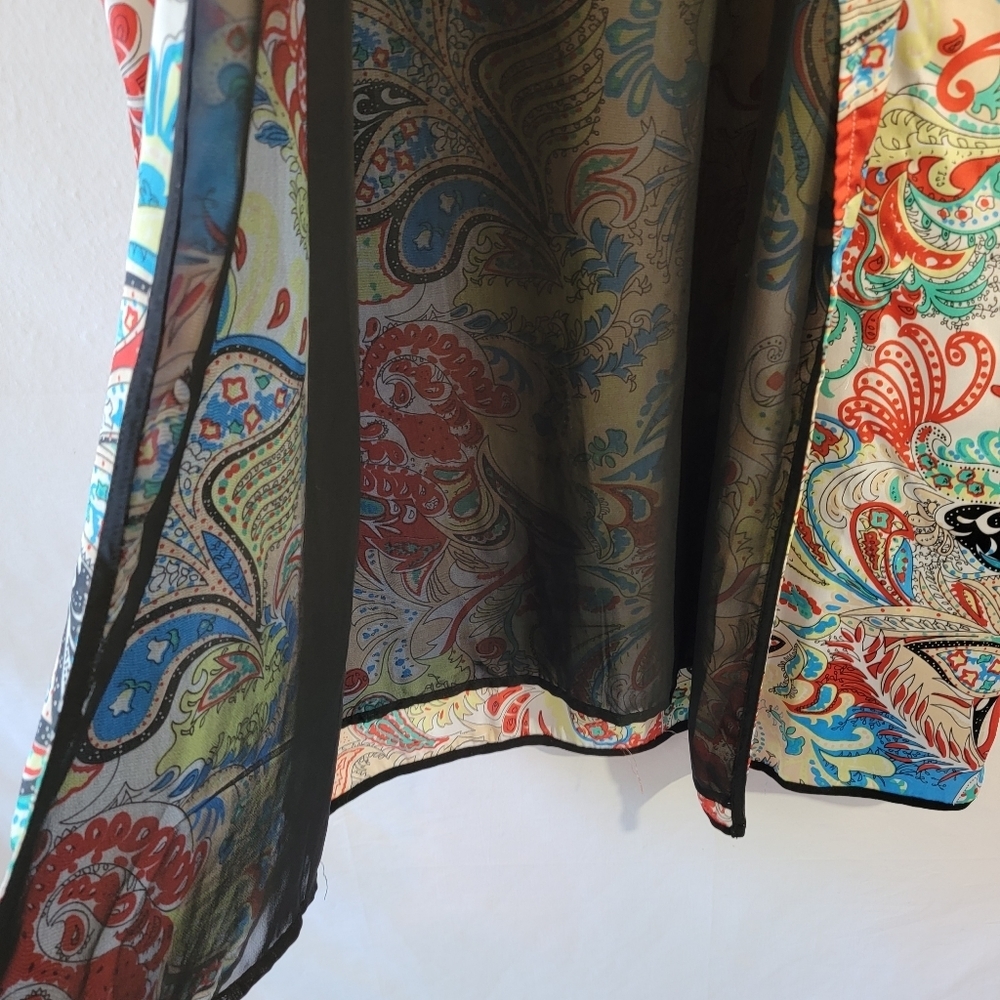 Double Zero Maude Kimono Cardigan Sz S Colorful Short Sleeve Cottagecore Spring - Picture 4 of 9